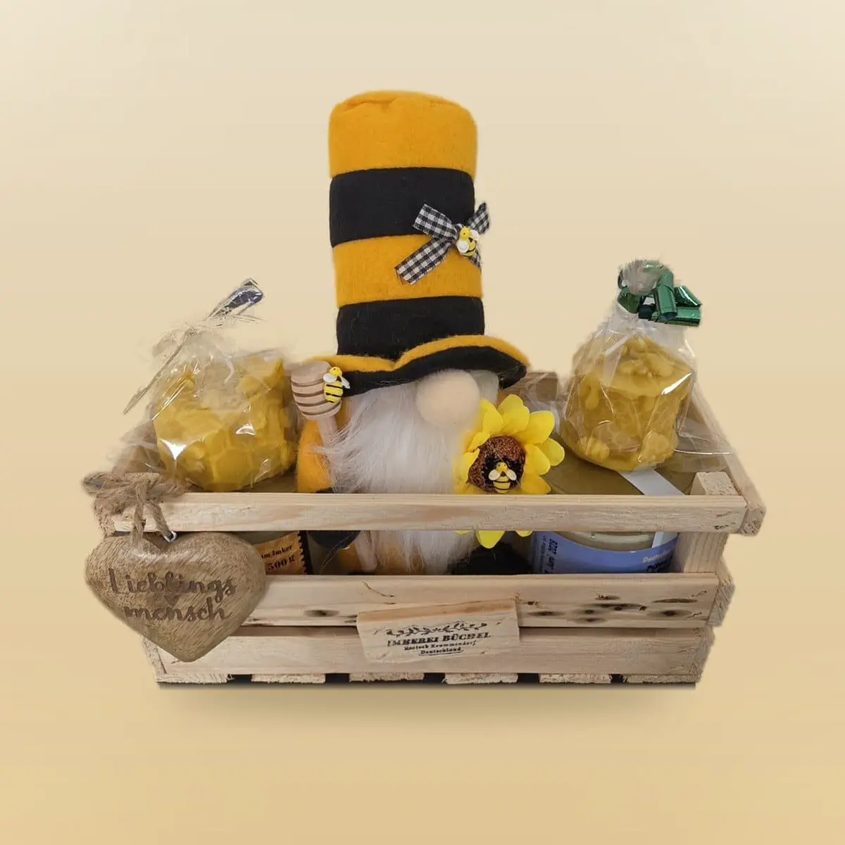 Bienen-Zylinder „Lieblingsmensch“ – Honig-Geschenkkiste